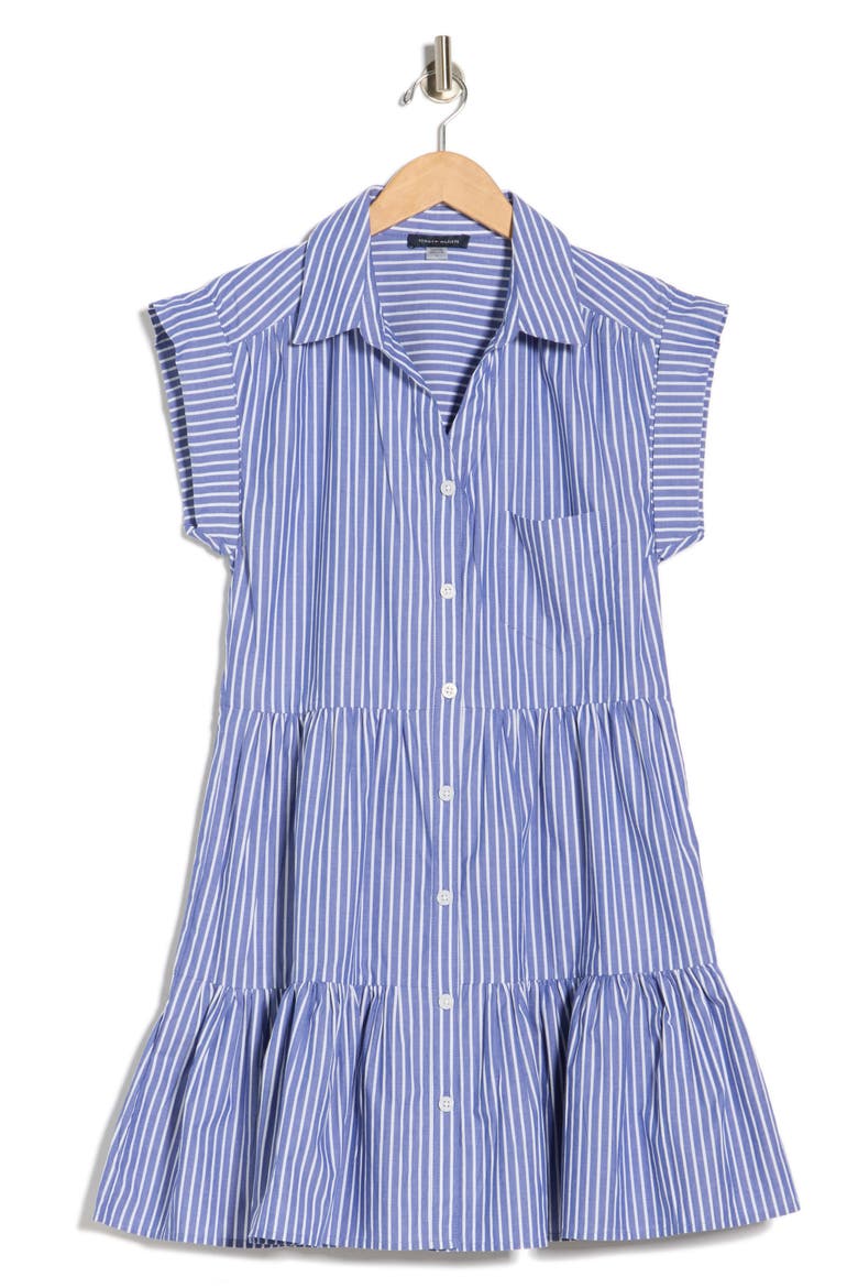Stripe Seersucker Shirtdress, Alternate, color, ULTRAMARINE/ BRIGHT WHITE