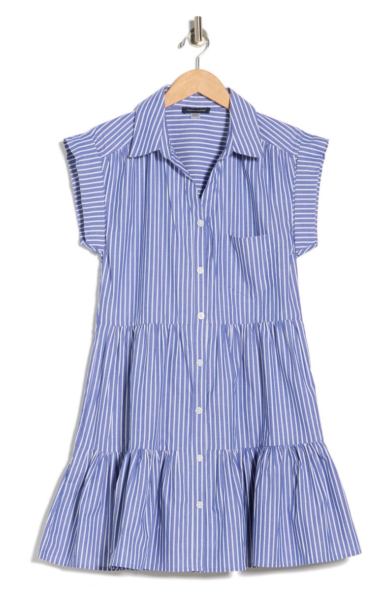 Tommy Hilfiger Stripe Seersucker Shirtdress, Alternate, color, Ultramarine/ Bright White