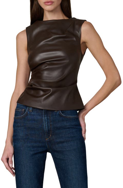 The Meg Faux Leather Sleeveless Top