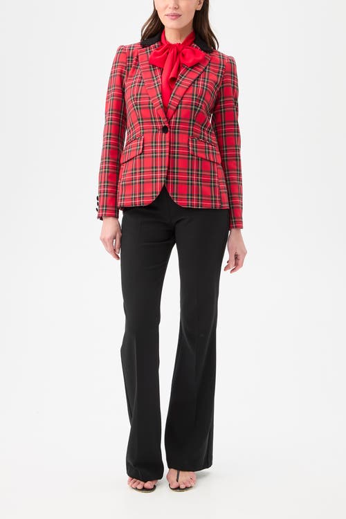 Trina Turk Revolution Plaid Jacket In Red