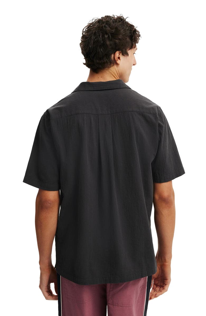 Cotton On Men's Riviera Short Sleeve Shirt, Alternate, color, Faded Black