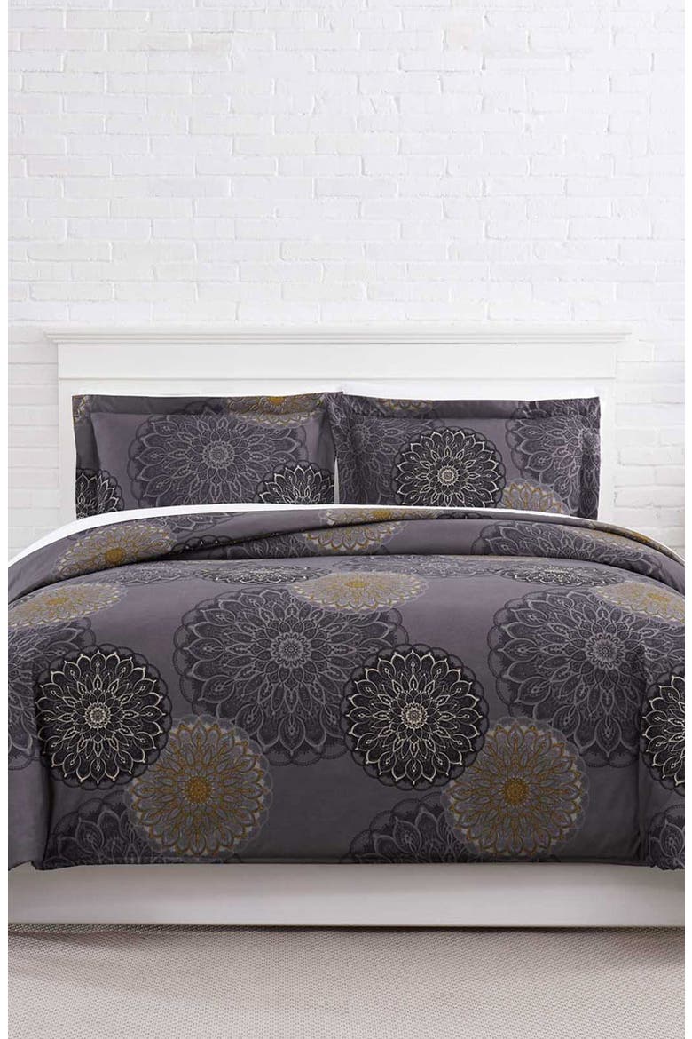 Premium Collection Oversized Comforter Set, Alternate, color, MIDNIGHT FLORAL BLACK