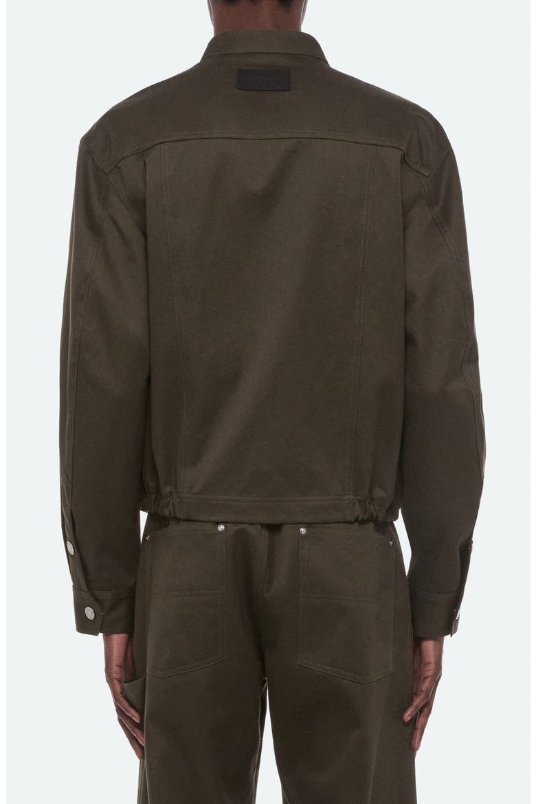 Moto Trucker Chino Jacket, Alternate, color, DARK MOSS