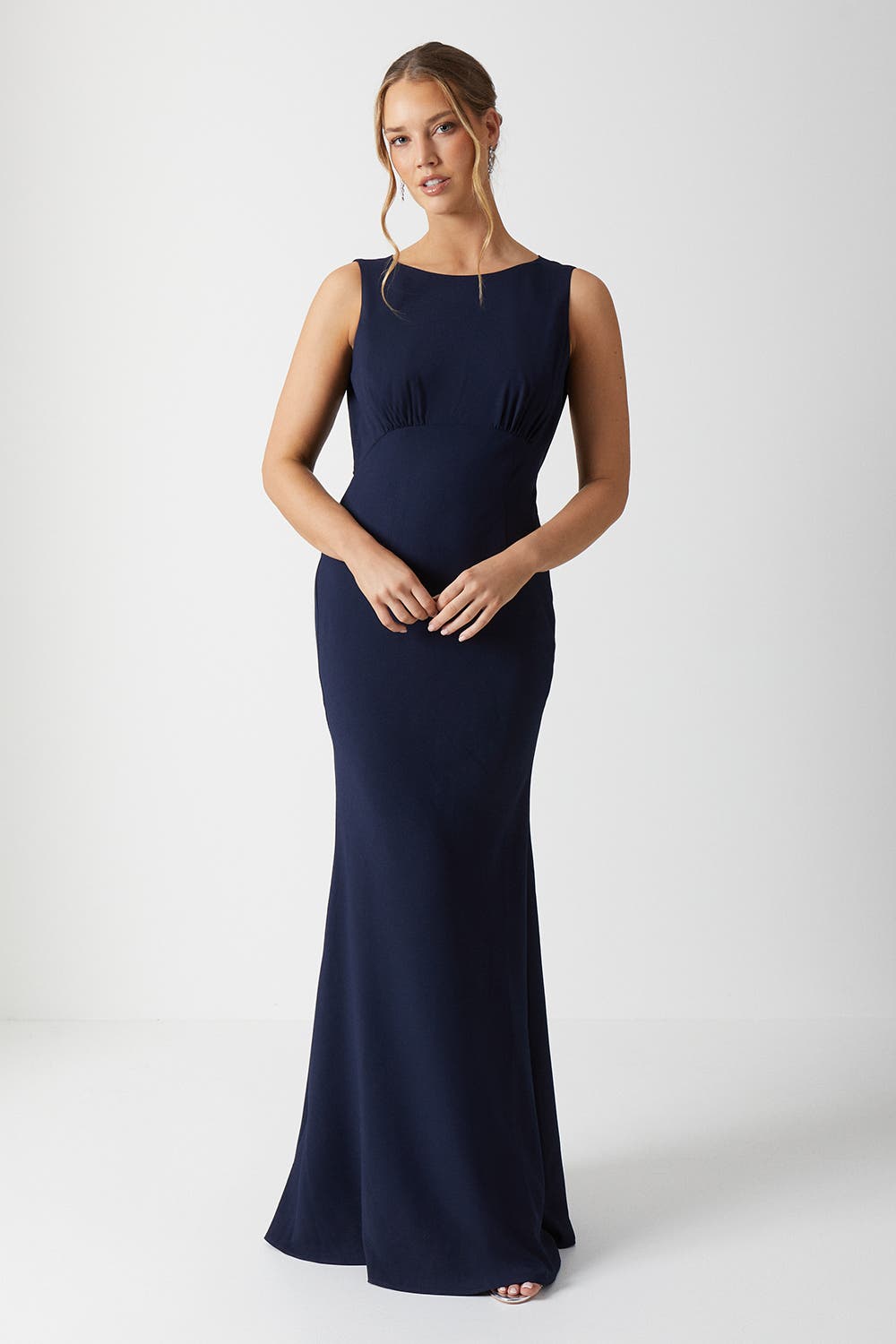 Coast Cowl Back Maxi Bridesmaid Dress in Navy 