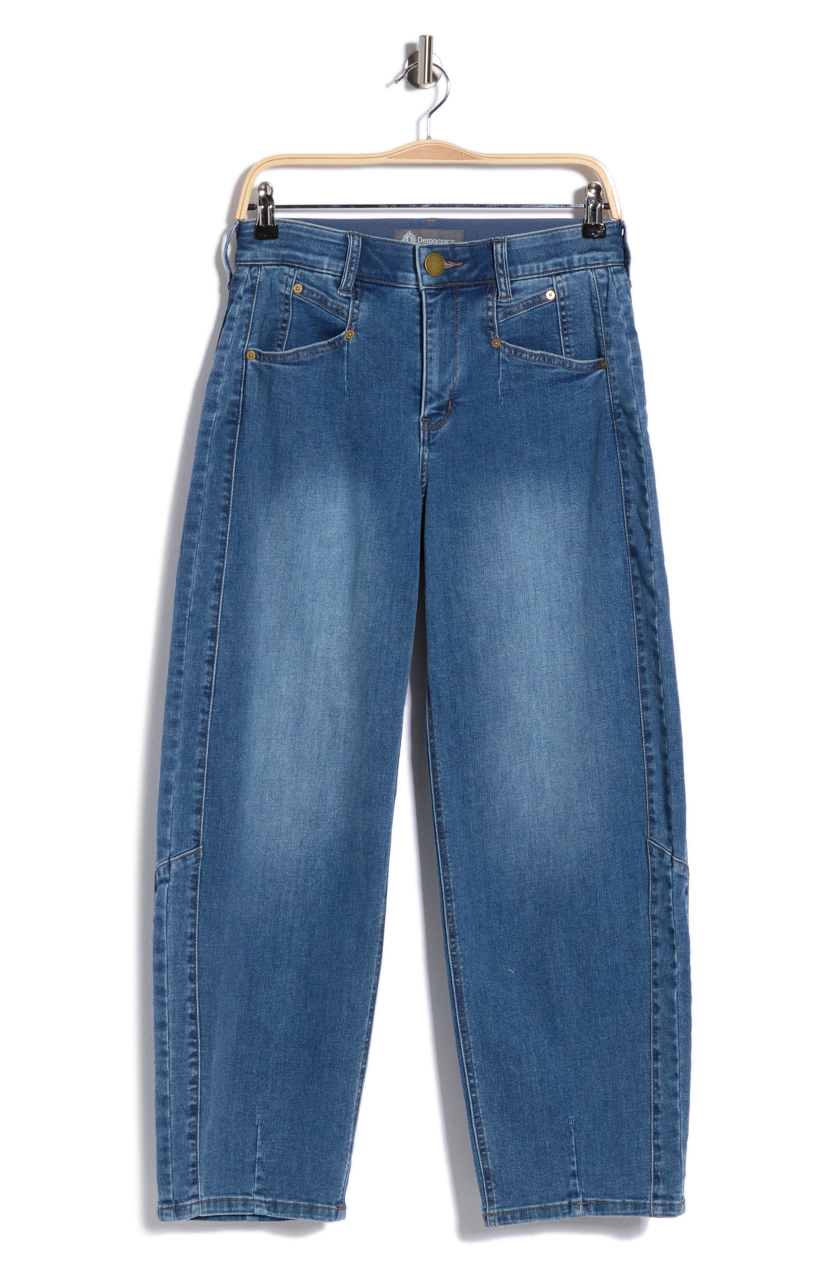 Democracy High Waist Ankle Barrel Leg Jeans