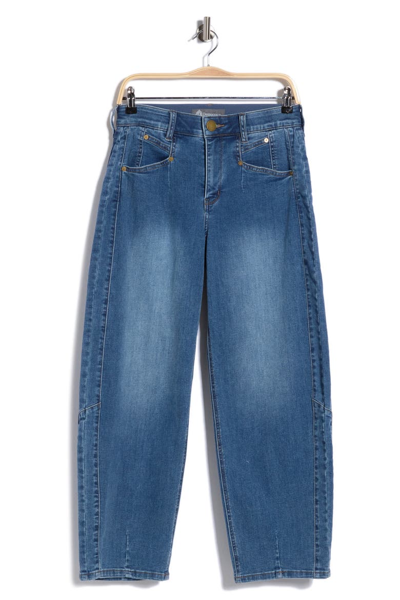 High Waist Ankle Barrel Leg Jeans, Alternate, color, MID BLUE ARTISINAL