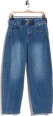 Democracy High Waist Ankle Barrel Leg Jeans