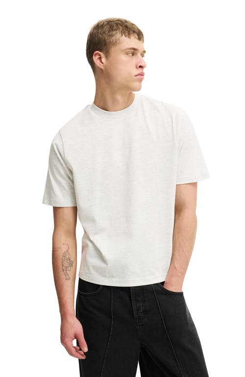 Cotton On Men's Cropped Fit T-Shirt in White Marle 