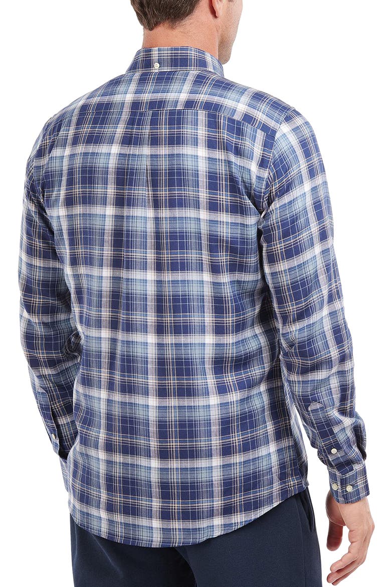 Kingsand Plaid Button-Up Shirt, Alternate, color, NAVY