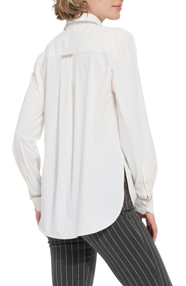 Lysse Stasia Micro Beaded Button-Up Shirt, Alternate, color, Off White