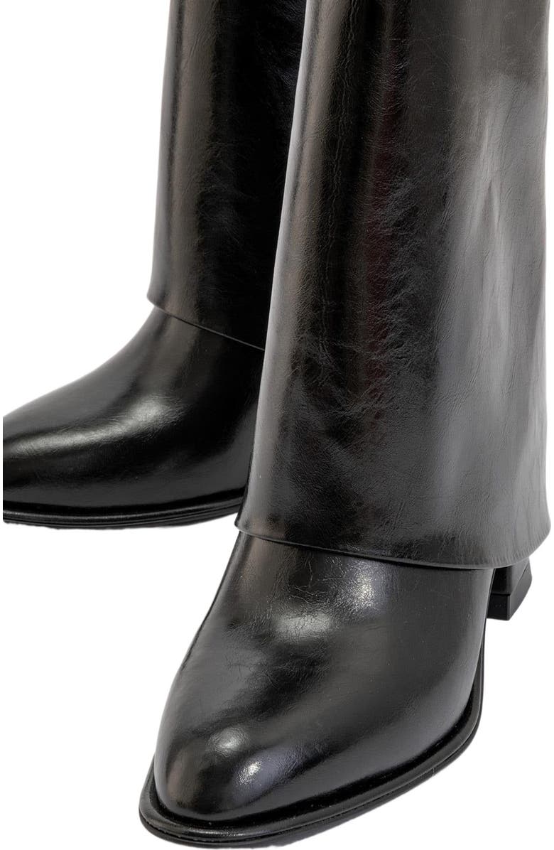 Prologue Shoes Ellas Chunky Heel Boot, Alternate, color, Black Faux Leather