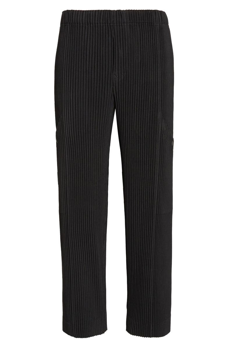 Homme Plissé Issey Miyake Quarry Pleated Straight Leg Pants, Alternate, color, Black