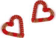 Deepa Gurnani Preeti Beaded Heart Hoop Earrings
