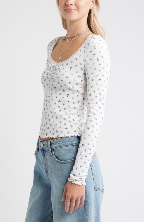 Bp. Pointelle Long Sleeve T-shirt In White