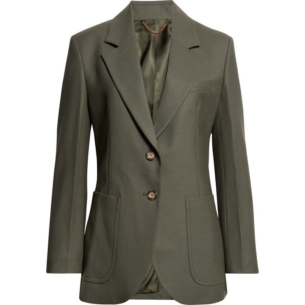 Victoria Beckham Patch Pocket Jacket In Green