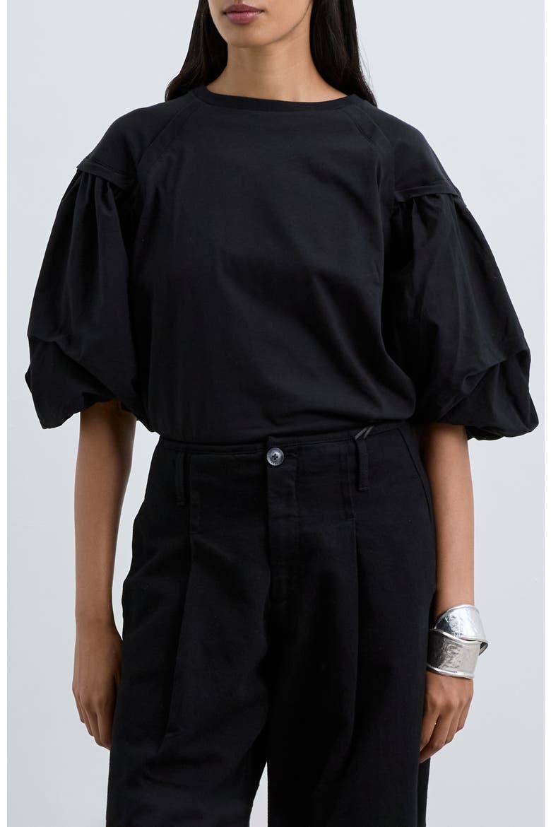Poplinpuff Tee, Main, color, Black