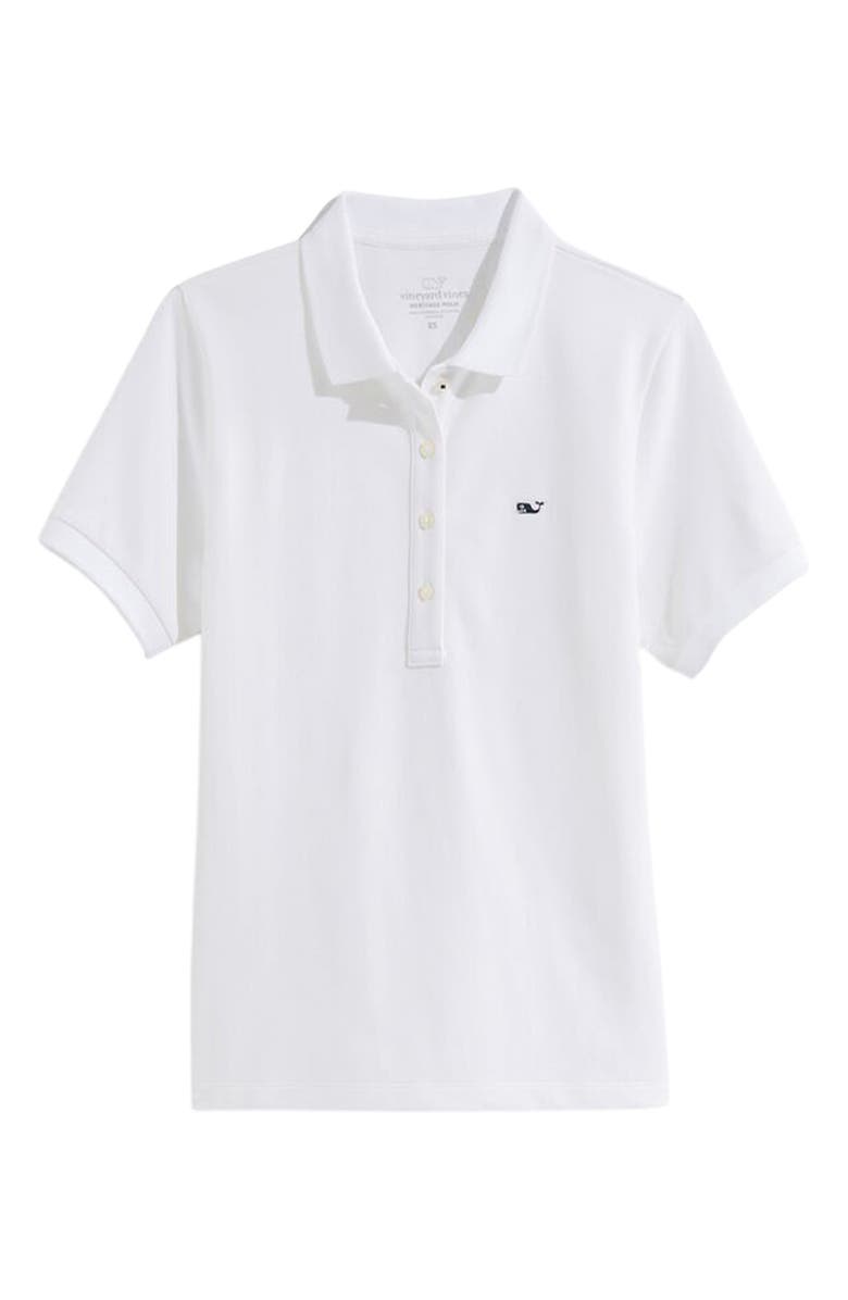 vineyard vines Heritage Cotton Polo, Alternate, color, White Cap