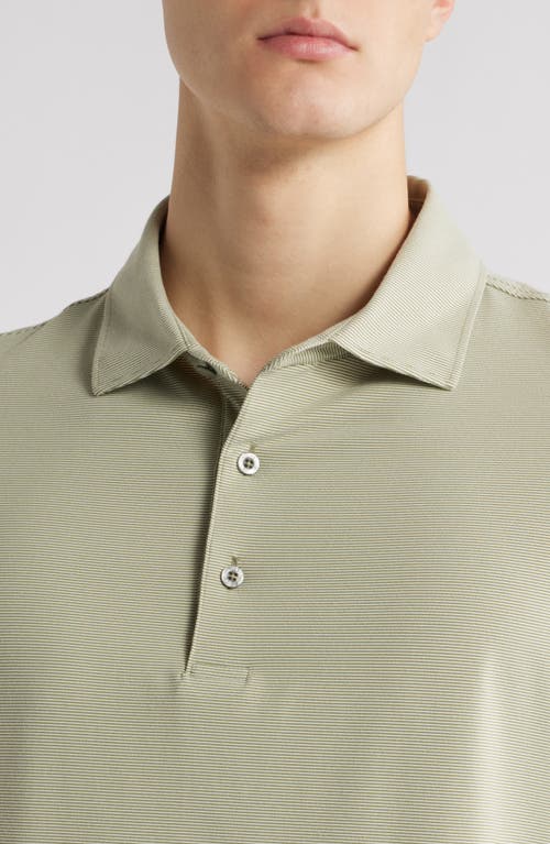 Scott Barber Micro Stripe Performance Polo In Green