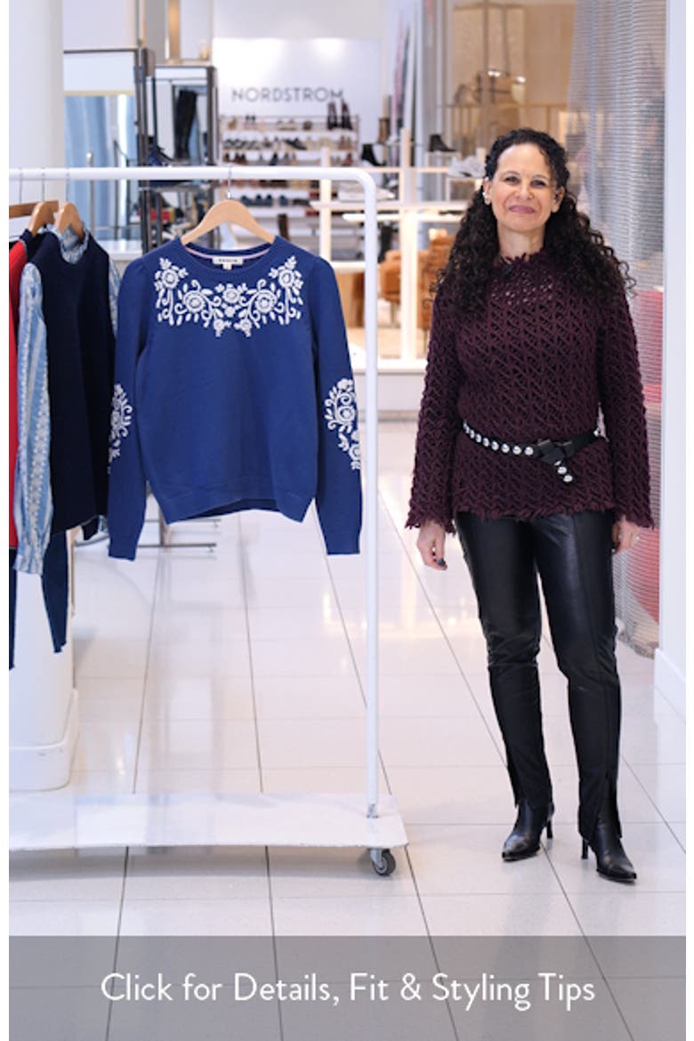 Davina Embroidered Puff Sleeve Sweater video