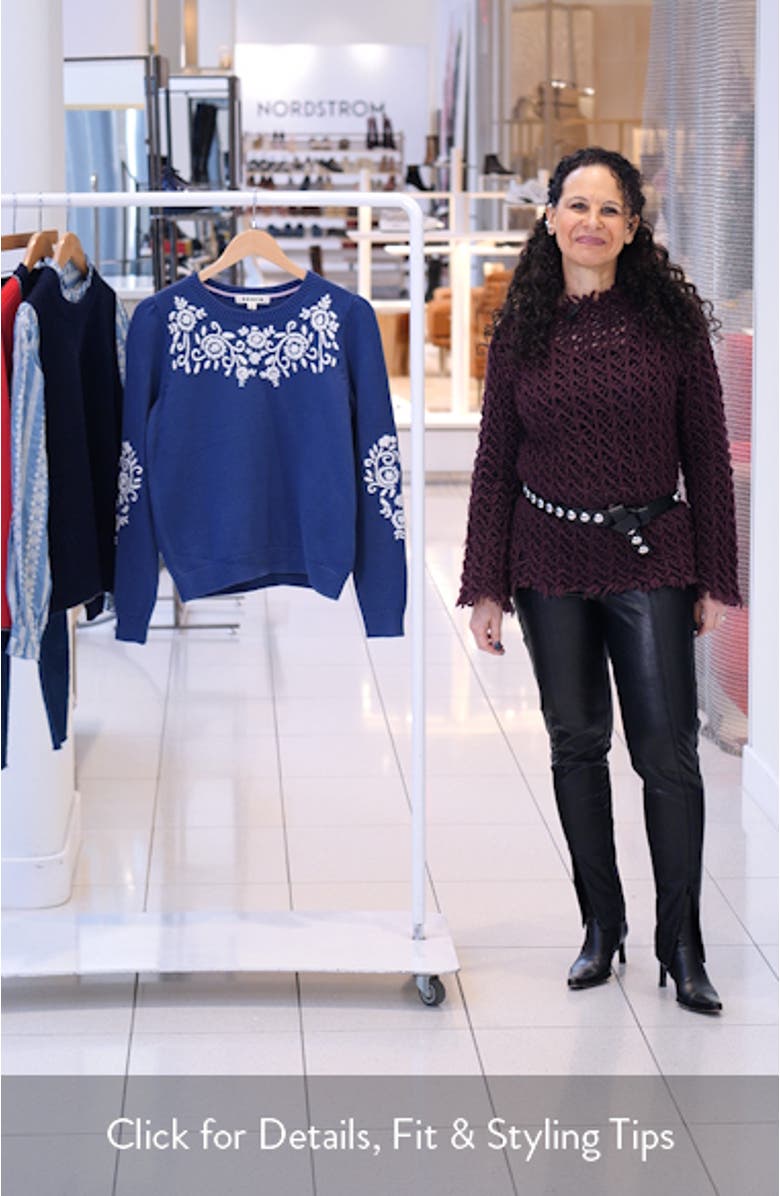 Davina Embroidered Puff Sleeve Sweater, sales video thumbnail