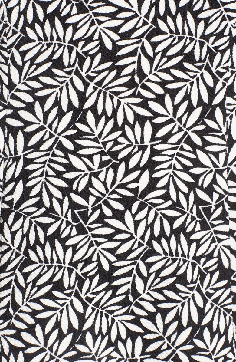 Ivanka Trump Leaf Print Textured Fit & Flare Dress, Alternate, color,