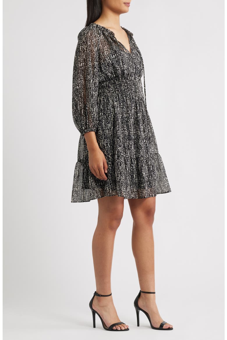 Abstract Print Dress, Alternate, color, BLACK WHITE