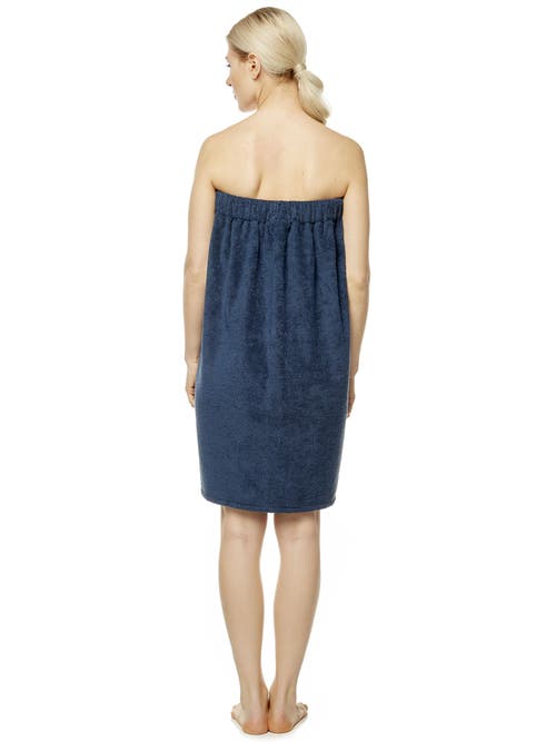 Arus Gots Certified Organic Cotton Shower Bath Wrap In Blue