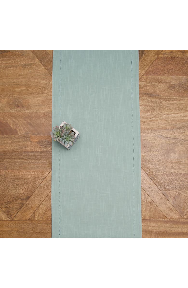 C&F Home Hemstitch Solid Sea Glass Everyday Runner 72" x 14", Alternate, color, Green