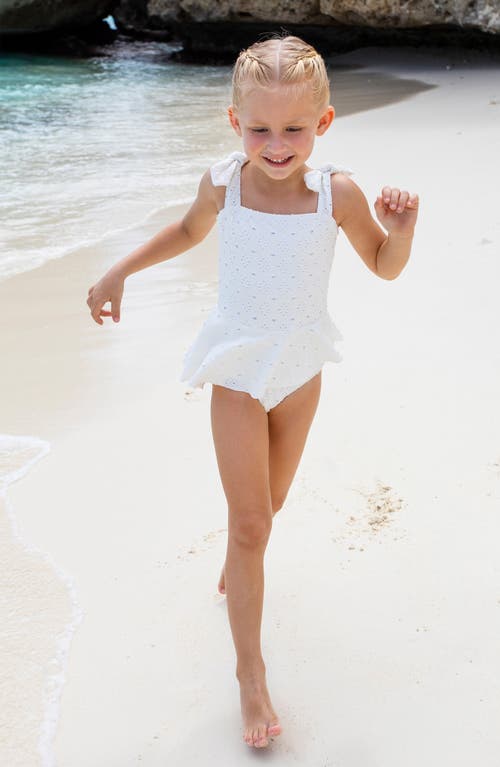 SHADE CRITTERS SHADE CRITTERS KIDS' SKIRTED EYELET ONE-PIECE SWIMSUIT