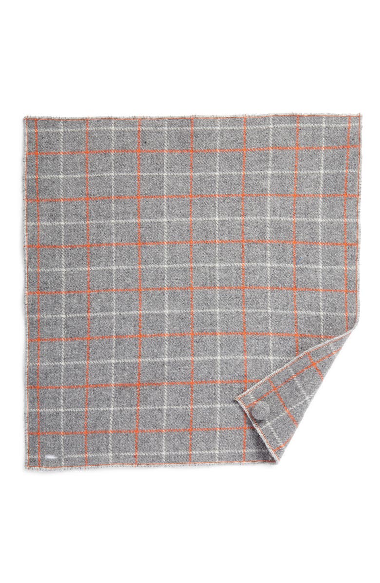 CLIFTON WILSON Plaid Wool Pocket Square, Alternate, color, 