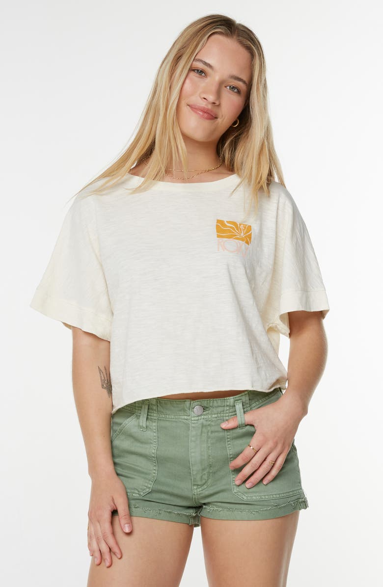 Roxy Sea Glass Oversize Cotton Graphic T-Shirt, Alternate, color, Snow White Sea Glass