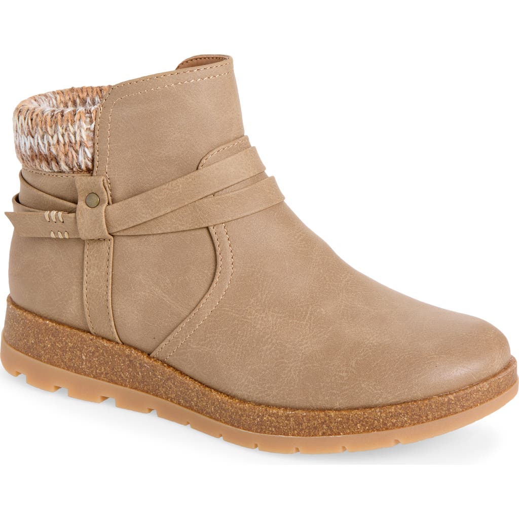 Eurosoft Lilith Faux Leather Bootie In Stone/ Dark Brown