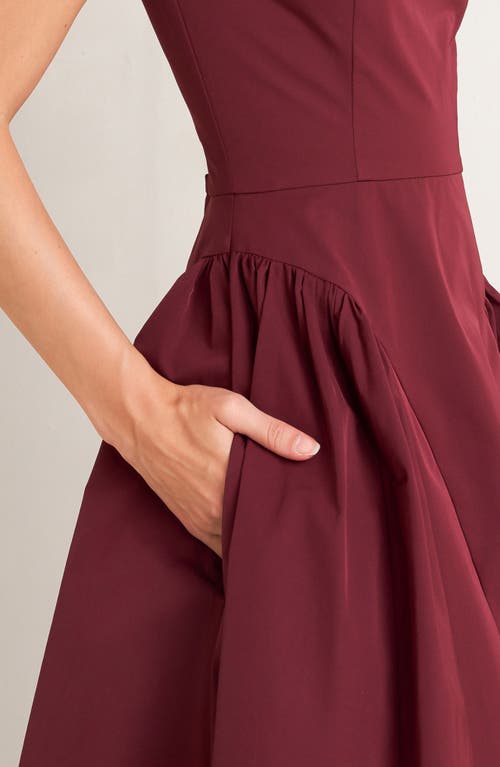 Freemarket Fit & Flare Midi Dress In Burgundy