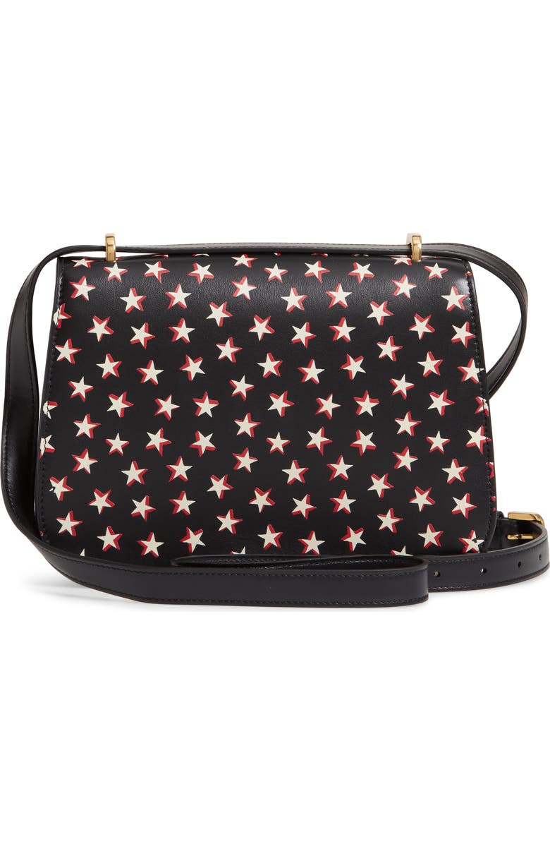 Saint Laurent Small Spontini Star Print Leather Crossbody Bag, Alternate, color,