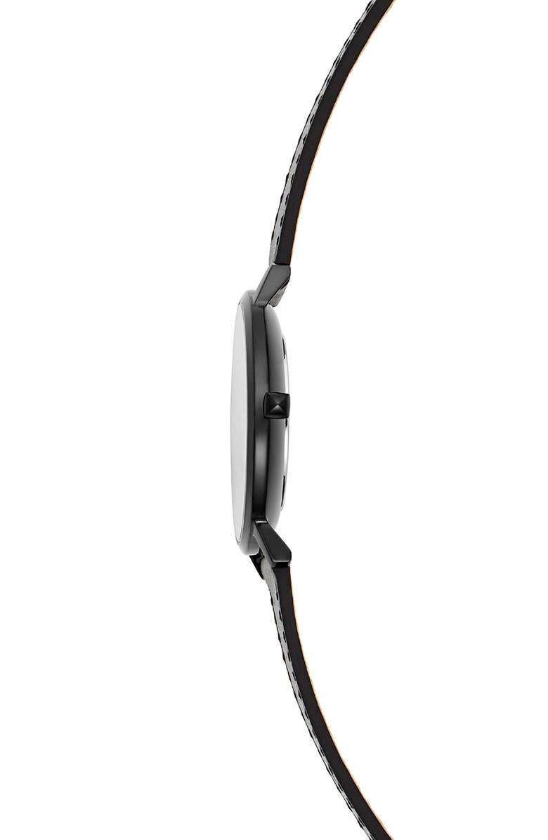 Rebecca Minkoff Major Leather Strap Watch, 35mm, Alternate, color, 