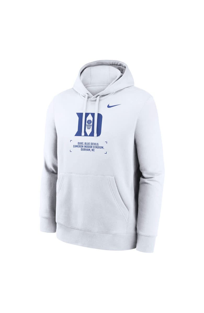 Nike Men's Nike White Duke Blue Devils Basketball Two-Hit Club Fleece Pullover Hoodie, Alternate, color, White