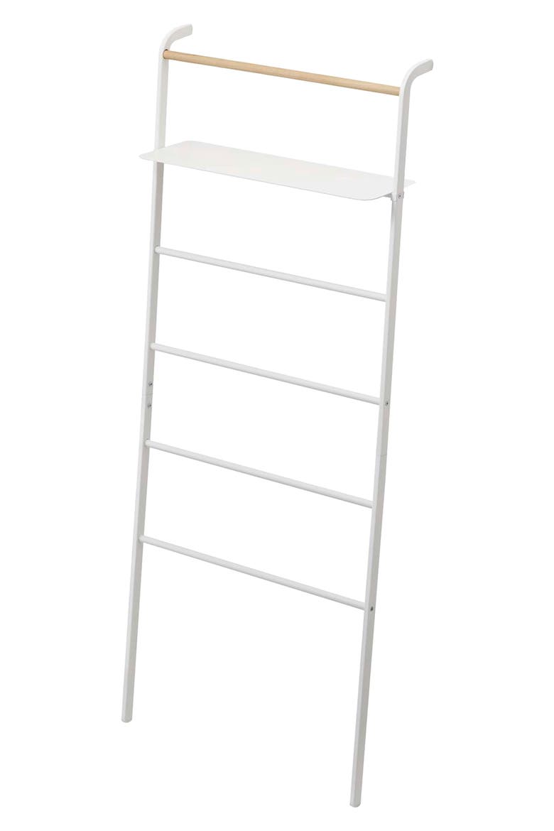 Leaning Storage Ladder, Main, color, WHITE