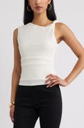 Open Edit Twisted Shoulder Textured Tank