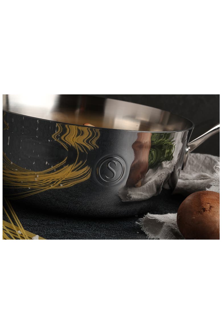 SELECTS 4 qt. 25cm Chef's Pan with Stainless Steel Cover, Alternate, color, STAINLESS STEEL