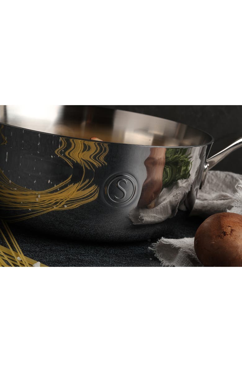 SAVEUR SELECTS 4 qt. 25cm Chef's Pan with Stainless Steel Cover, Alternate, color, Stainless Steel