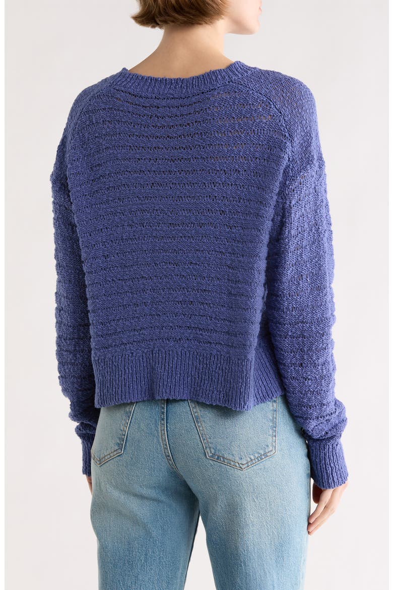 Open Stitch Cotton Sweater, Alternate, color, BLUE FJORD