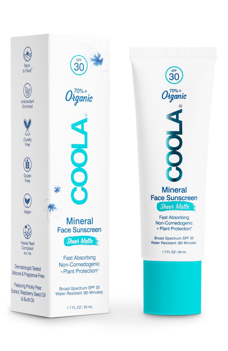COOLA<sup>®</sup> Suncare Mineral Face Sunscreen Lotion Sheer Matte SPF 30, Alternate, color, 