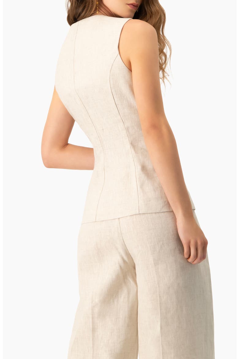 Linen Tailored Vest, Alternate, color, Sand