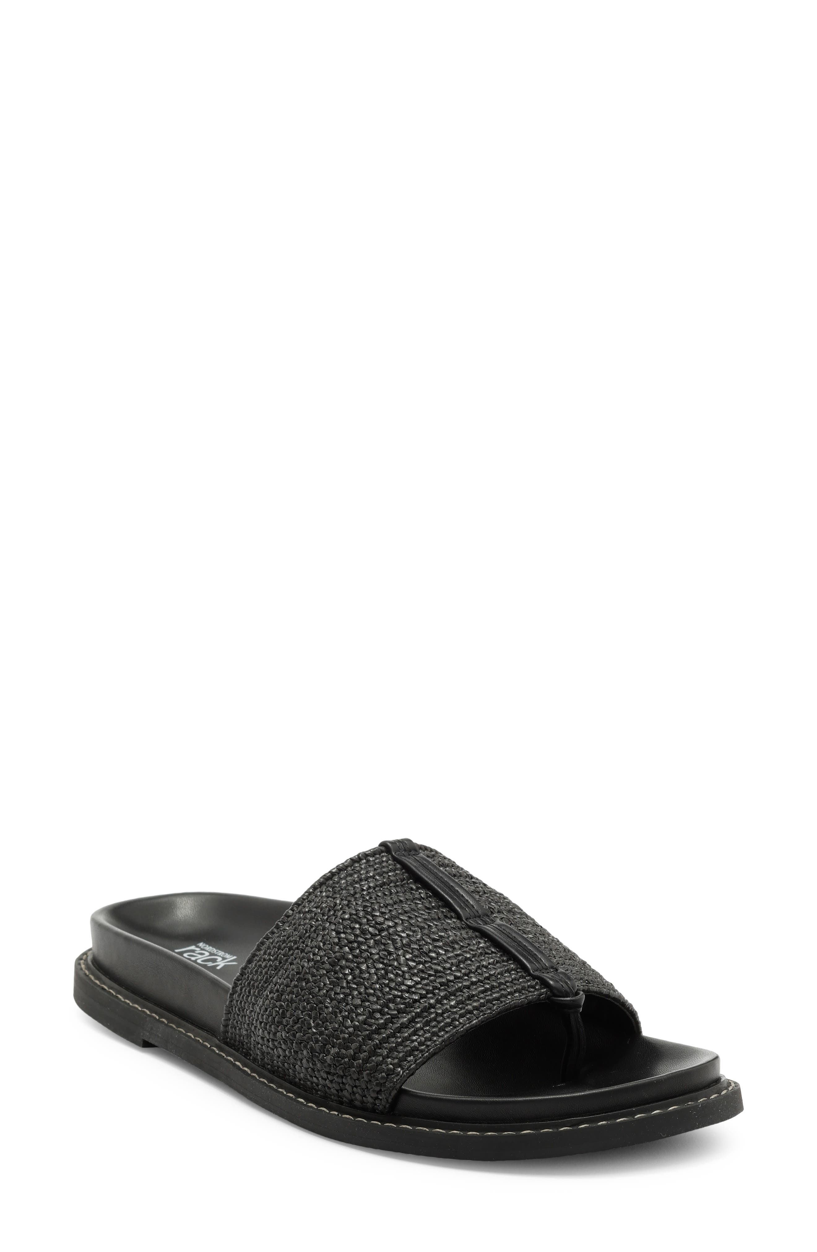 NORDSTROM RACK Woven Sandal, Main, color, Black