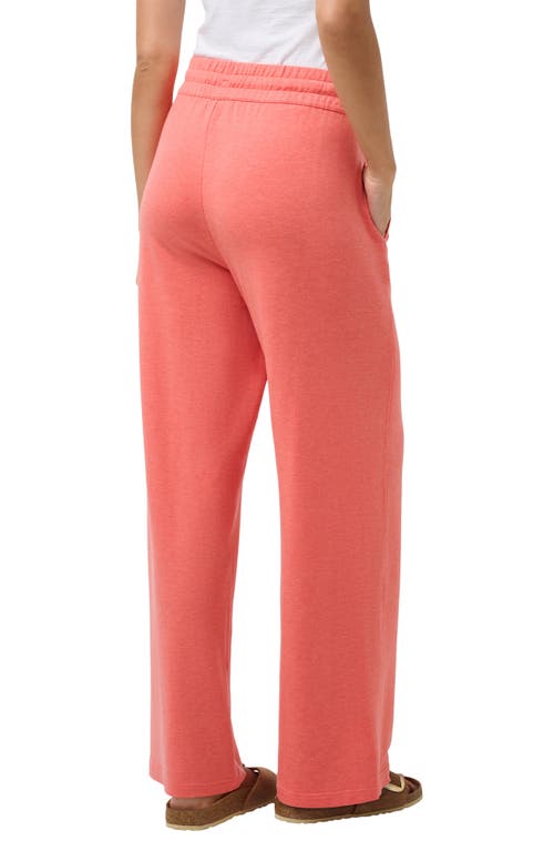 Travismathew Cloud French Terry Wide Leg Pants In Heather Porcelain Rose