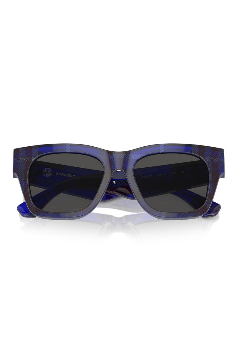 Elevated Check 52mm Square Sunglasses, Main, color, BLUE