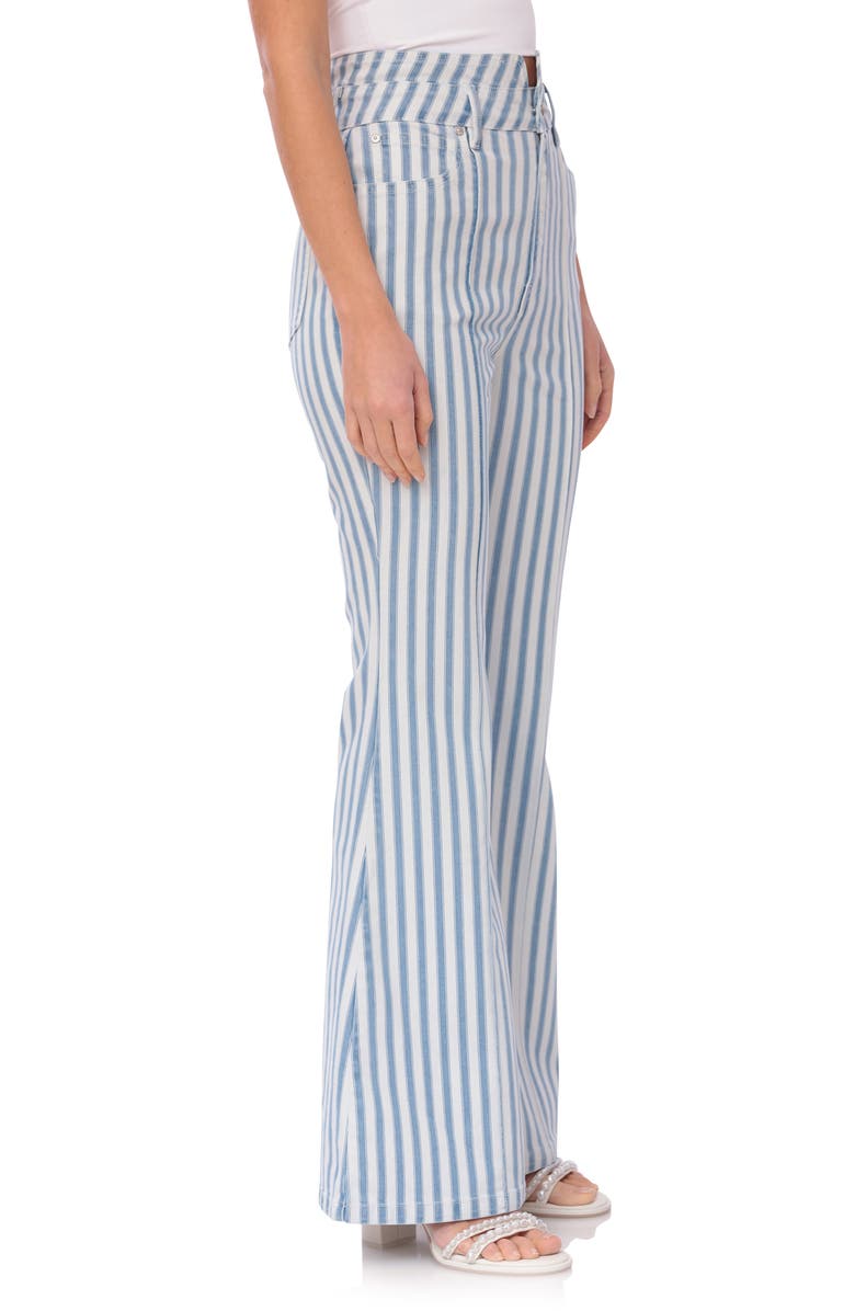 Avec Les Filles Stripe High Waist Super Flare Jeans, Alternate, color, 