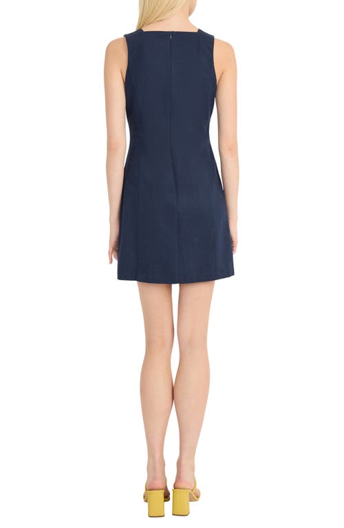 Donna Morgan Square Neck Sleeveless Minidress In Navy Blazer
