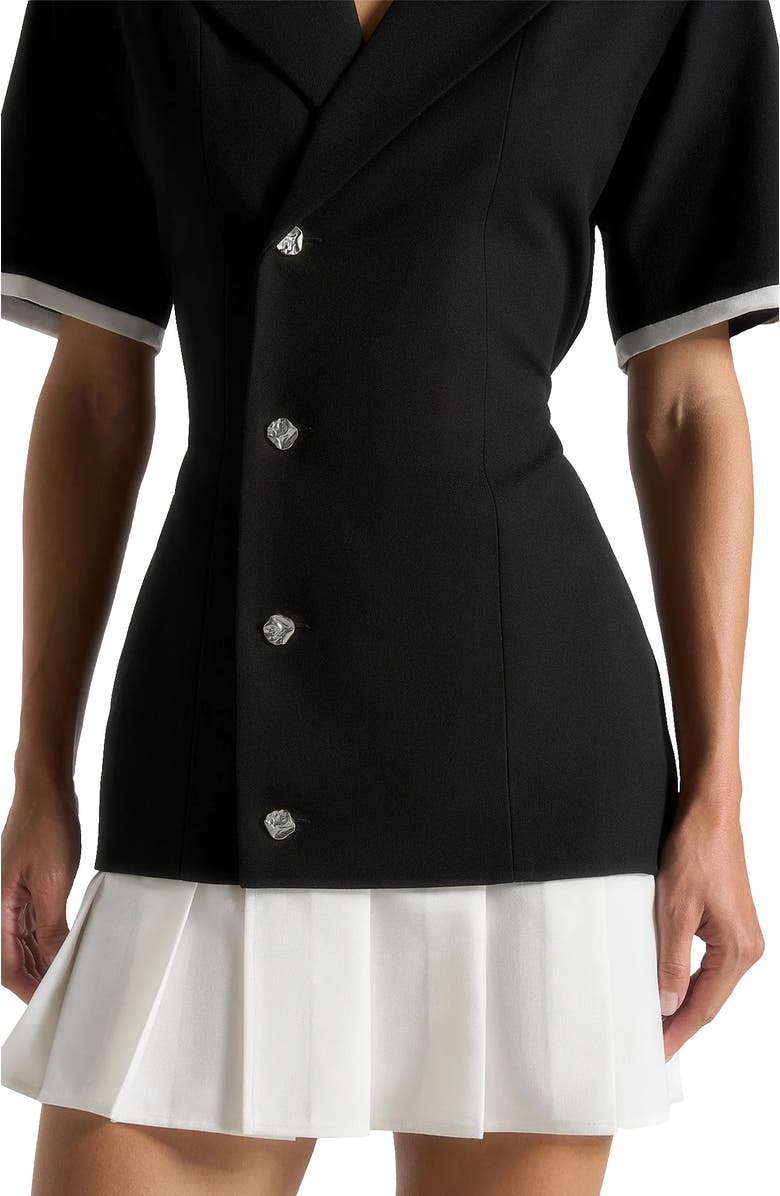 Manière De Voir Baya Tailored Cinch Waist Pleated Blazer Dress, Alternate, color, 