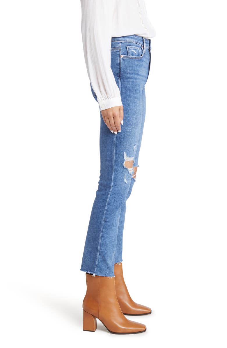 PAIGE Cindy Ripped High Waist Crop Straight Leg Jeans, Alternate, color, 